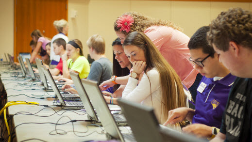 Students working together at a table